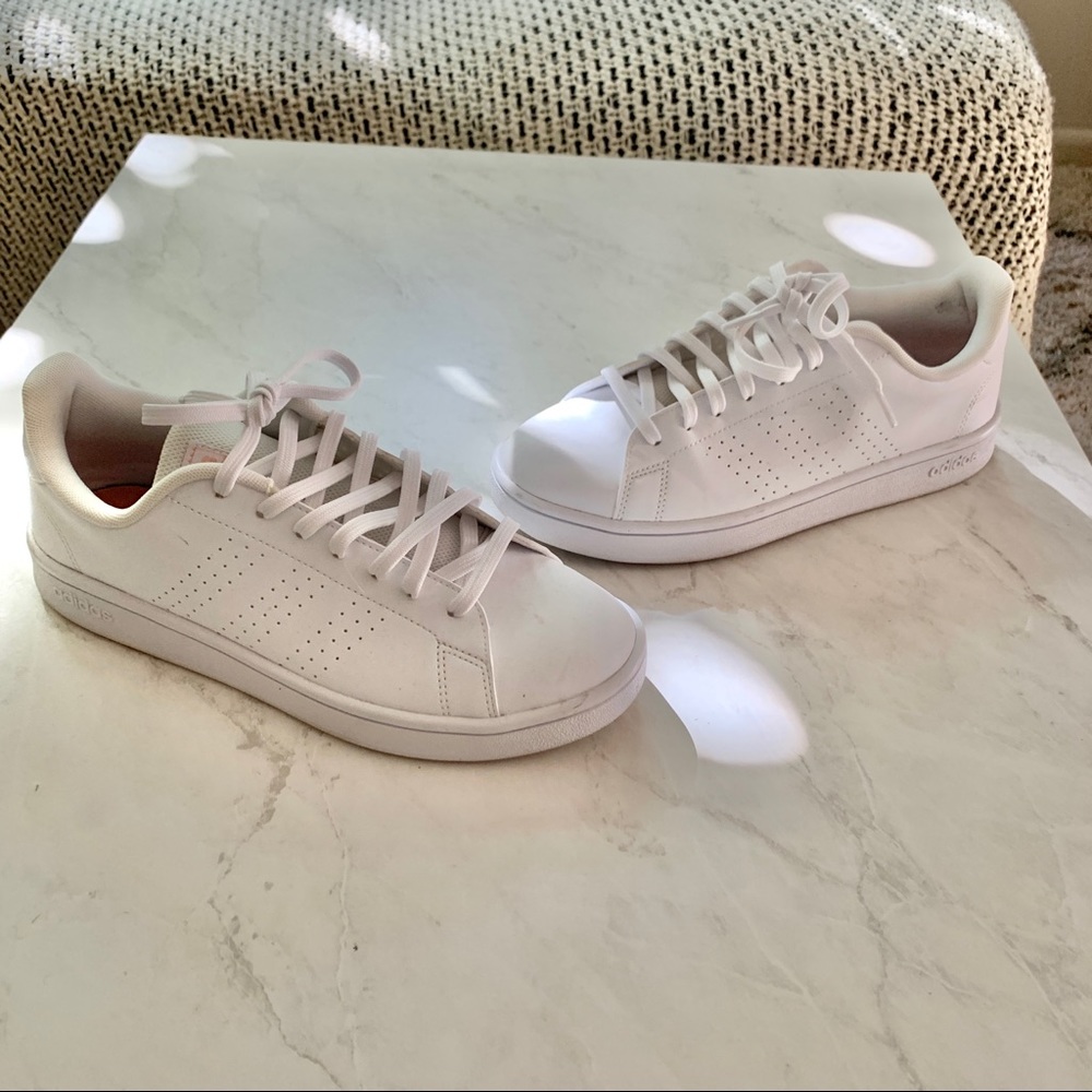 Adidas White Tennis Shoe Sneaker - size 8